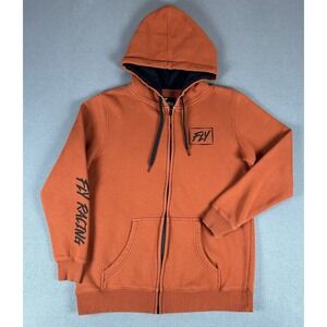 Fly Racing Hoodie Jacket Mens Small Orange Supercross Motocross Moto Y2K